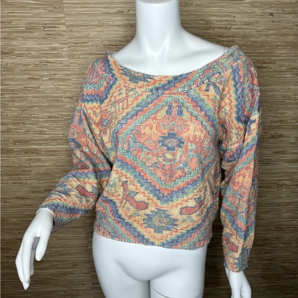 Vintage Aztec print cropped sweater - Picture 2 of 4
